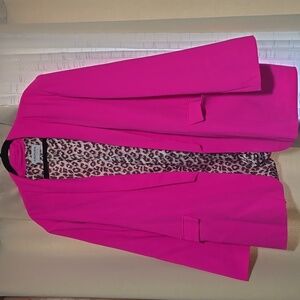 New First Love Blazer Hot Pink Leopard Animal Print Lined With Pockets 3xl